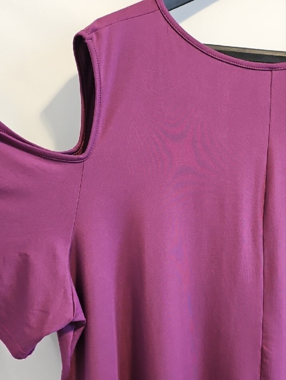 3X Allegrace Purple Cold Shoulder Short Sleeve Tunic Top - Plus Size  Excellent - Picture 9 of 9